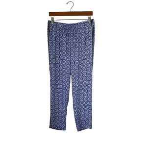Talbots Women’s Mykonos Blue White Pull On Ankle Pants Medium Petite
